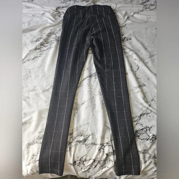 5 For $25✨Womens Medium Checked White Striped & Black Soft Leggings Tights Pants - Picture 7 of 7